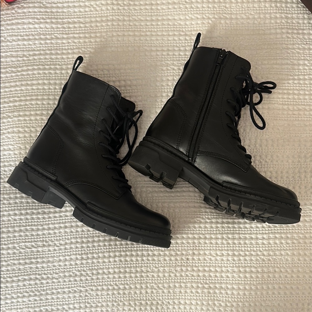 Steve Madden Black Combat Boots